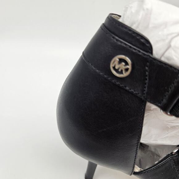 Michael Michael Kors Wendy Mid Sandals Womens Size 7.5 Black Snake Leather Heels - Picture 10 of 15